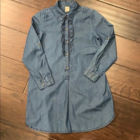 Arizona Size 12 Tuxedo Denim Jean Tunic Dress CUTE - Picture 1 of 2
